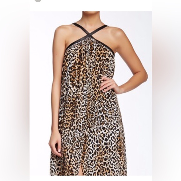 Rachel Zoe Dresses & Skirts - Rachel Zoe Silk leopard print maxi dress with leather straps